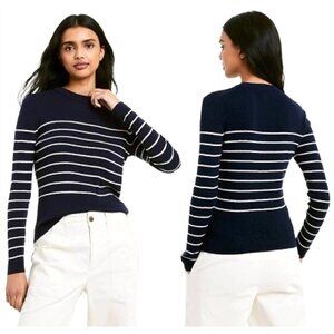 White Striped Long Sleeve Sweater